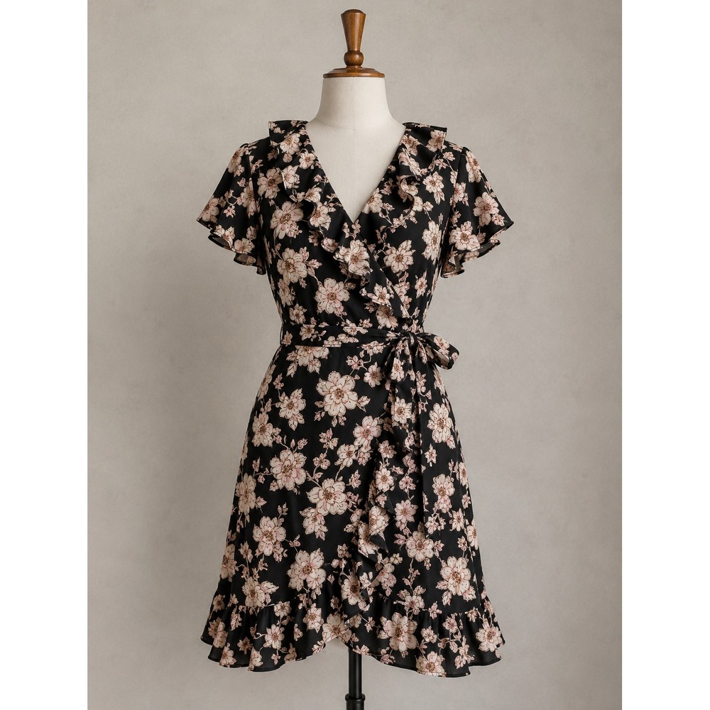 Gypsies & Moondust Size L Floral Summer Dress Ruffles Cottagecore Romantic Y2K